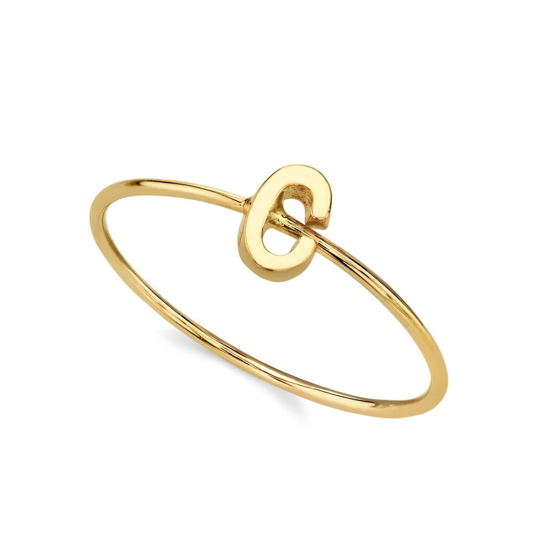1928 Gold Initial Ring for Women - Personalized Monogram Letter Ring Size 7 - Elegant Dainty Jewelry Gift for Her - Perfect for Birthdays, Anniversaries & Special Occasions