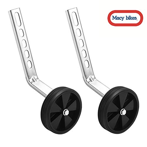 Macy Kids Bike Training Wheels - Stabilizers for 12 14 16 18 20 Inch Children's Bicycles - Perfect for Learning to Ride & Balance Training (Ideal for Beginners Ages 3-8)