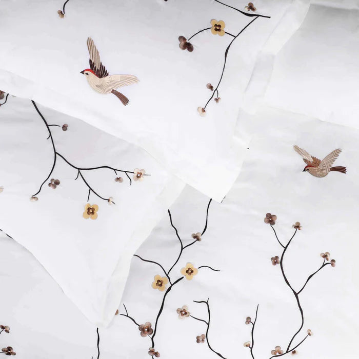 Blossom Cotton Floral Duvet Cover Set - Queen Size 3-Piece Bedding Set with Pillowcases - Soft Breathable Comforter Cover for Spring & Summer - Perfect for Master Bedroom, Guest Room & Vacation Homes