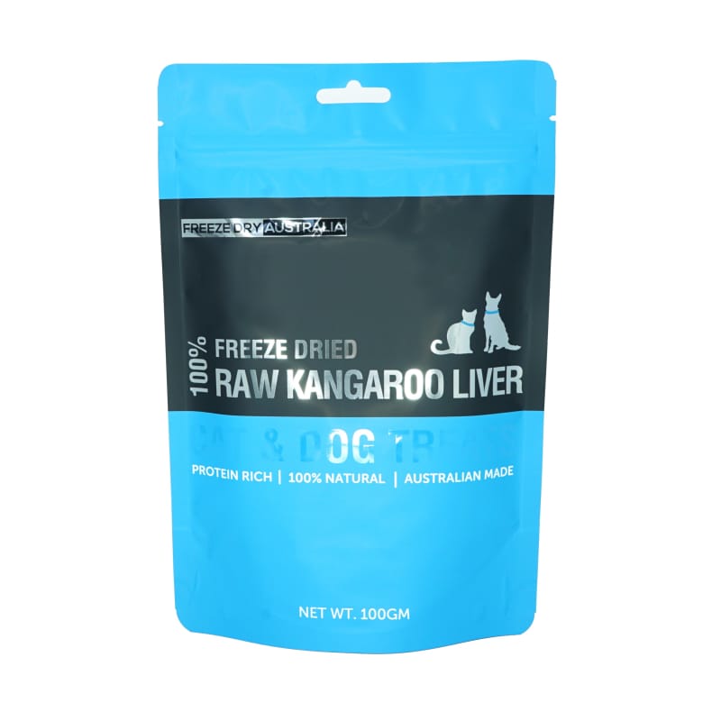 100% Raw Freeze-Dried Kangaroo Liver Treats for Cats & Dogs - 100g | High-Protein, Grain-Free Pet Snacks | Perfect for Training, Rewards & Sensitive Stomachs