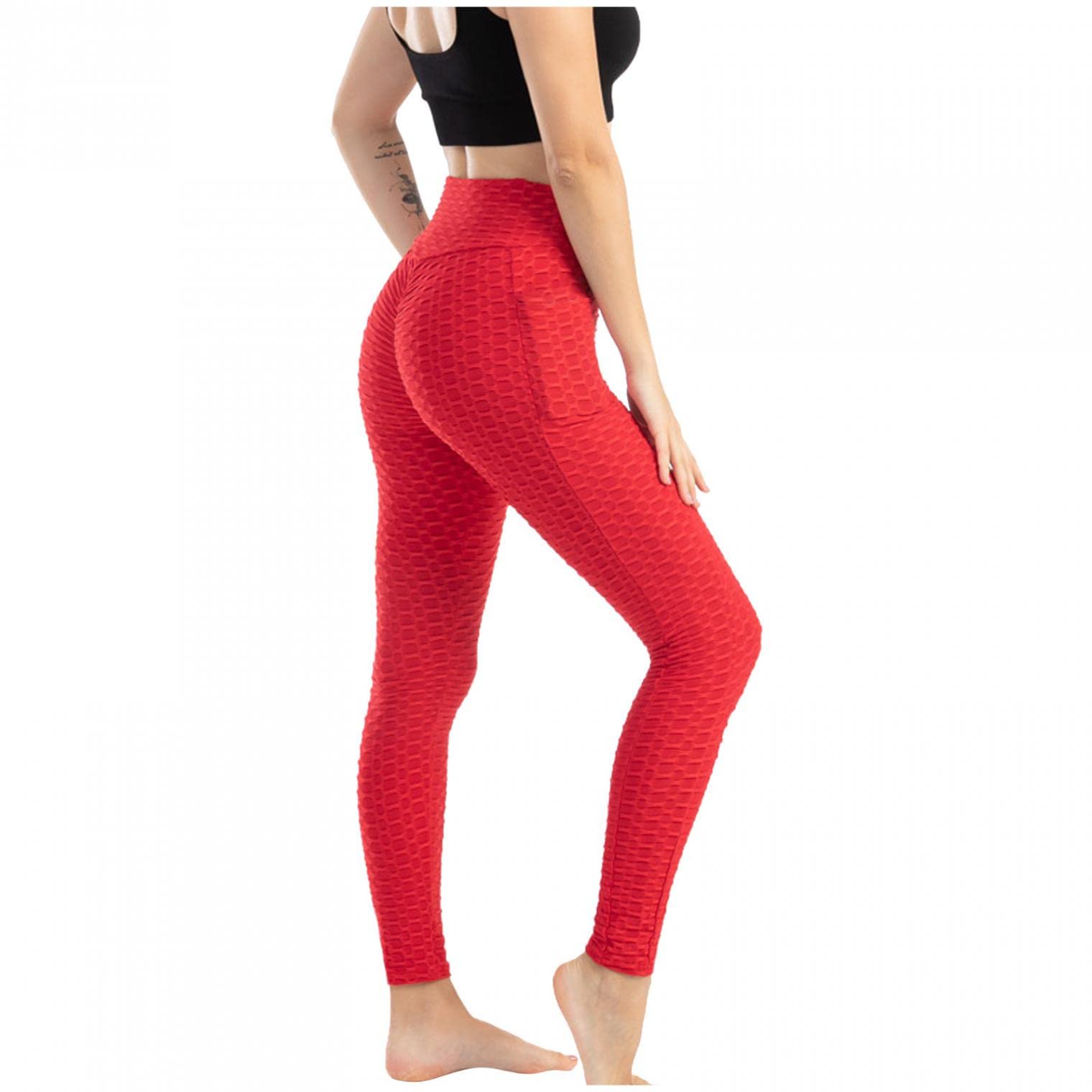 High Waisted Yoga Pants for Women - Tummy Control Workout Leggings with Pockets, Stretchy Running Tights for Gym, Jogging & Lounge Wear