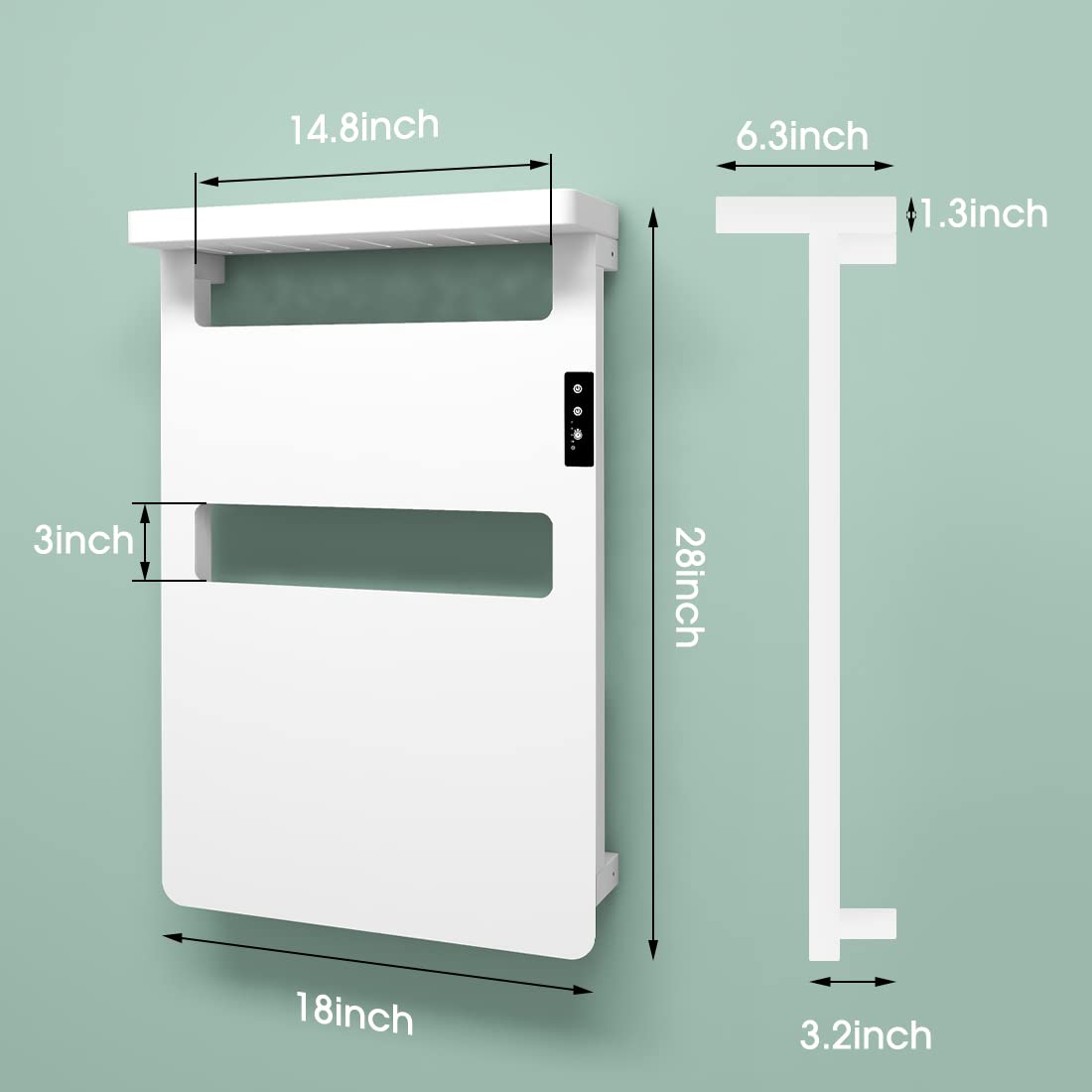 Premium Electric Towel Warmer with Timer - 28x18 Inch Wall Mounted Heated Towel Rack with Top Shelf for Bathroom | Hardwired or Plug-in | Fast Drying & Warming for Spa, Luxury Hotels & Cozy Home Use