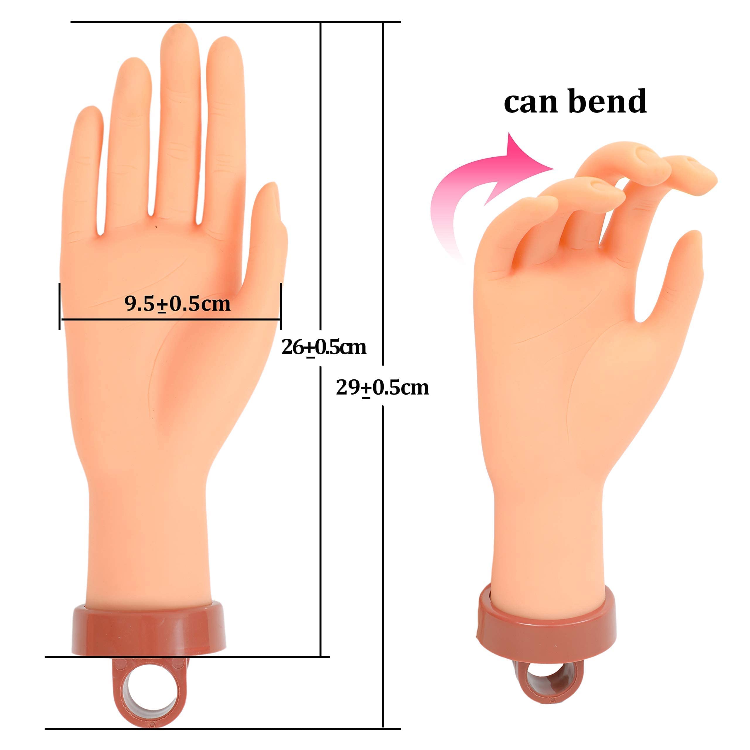 Professional Acrylic Nail Practice Hand - Mannequin Training Hand for Beginners, Fake Hand for Nail Art & Acrylic Nail Extension Practice - Perfect for Home Salon, Nail School & DIY Nail Training (1Pc)