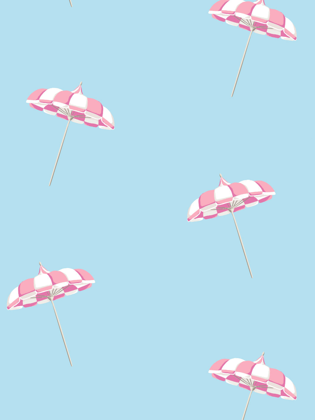 Barbie™ Land Umbrella Wallpaper - Baby Blue Pink Decor | Girls' Room, Playroom & Nursery Wall Covering