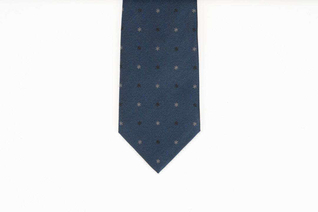 Snow Peak Asterisk Tie - Navy Blue Men's Necktie for Business & Formal Occasions - Perfect for Weddings, Interviews & Office Wear