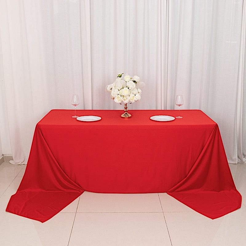 90 x 156 Inch Scuba Polyester Rectangular Tablecloth - Waterproof & Wrinkle-Resistant Dining Table Cover for Parties, Weddings & Events