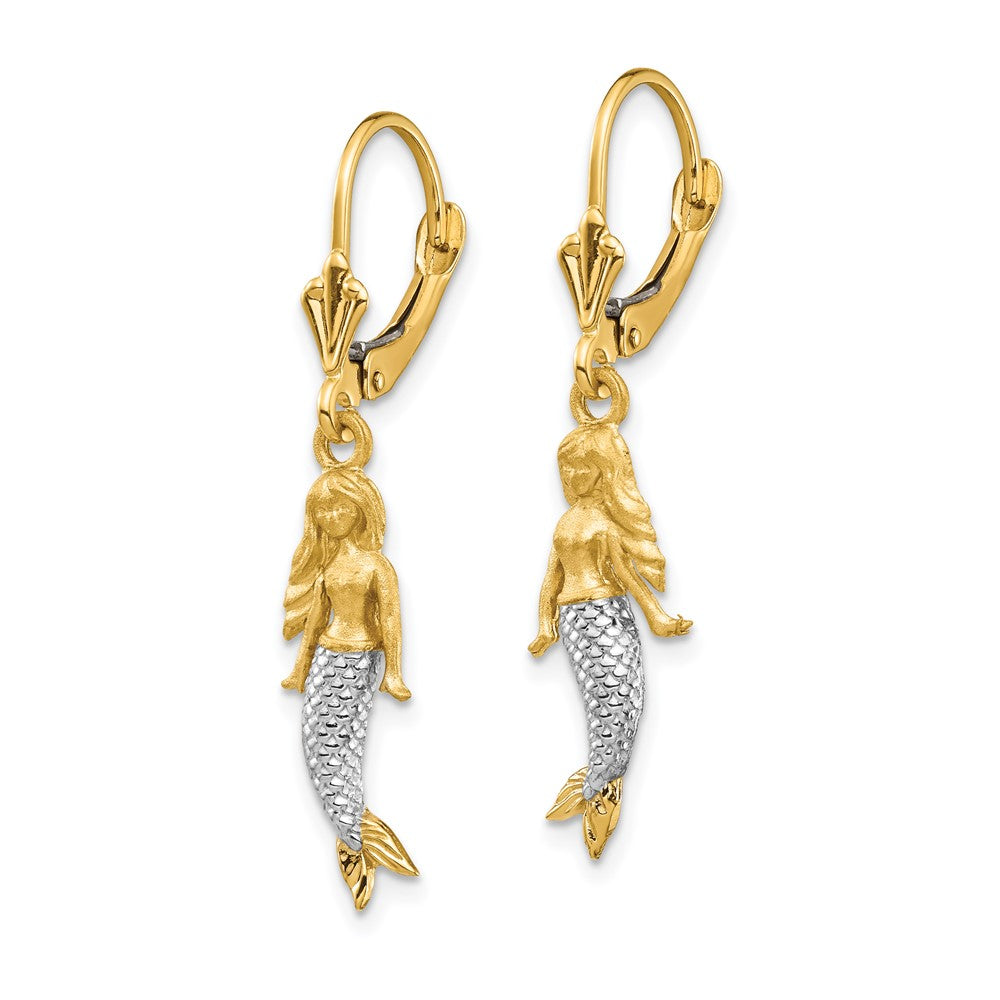 Elegant Gold Brushed & Polished Mermaid Earrings TF1598 - Perfect for Parties, Weddings, and Special Occasions