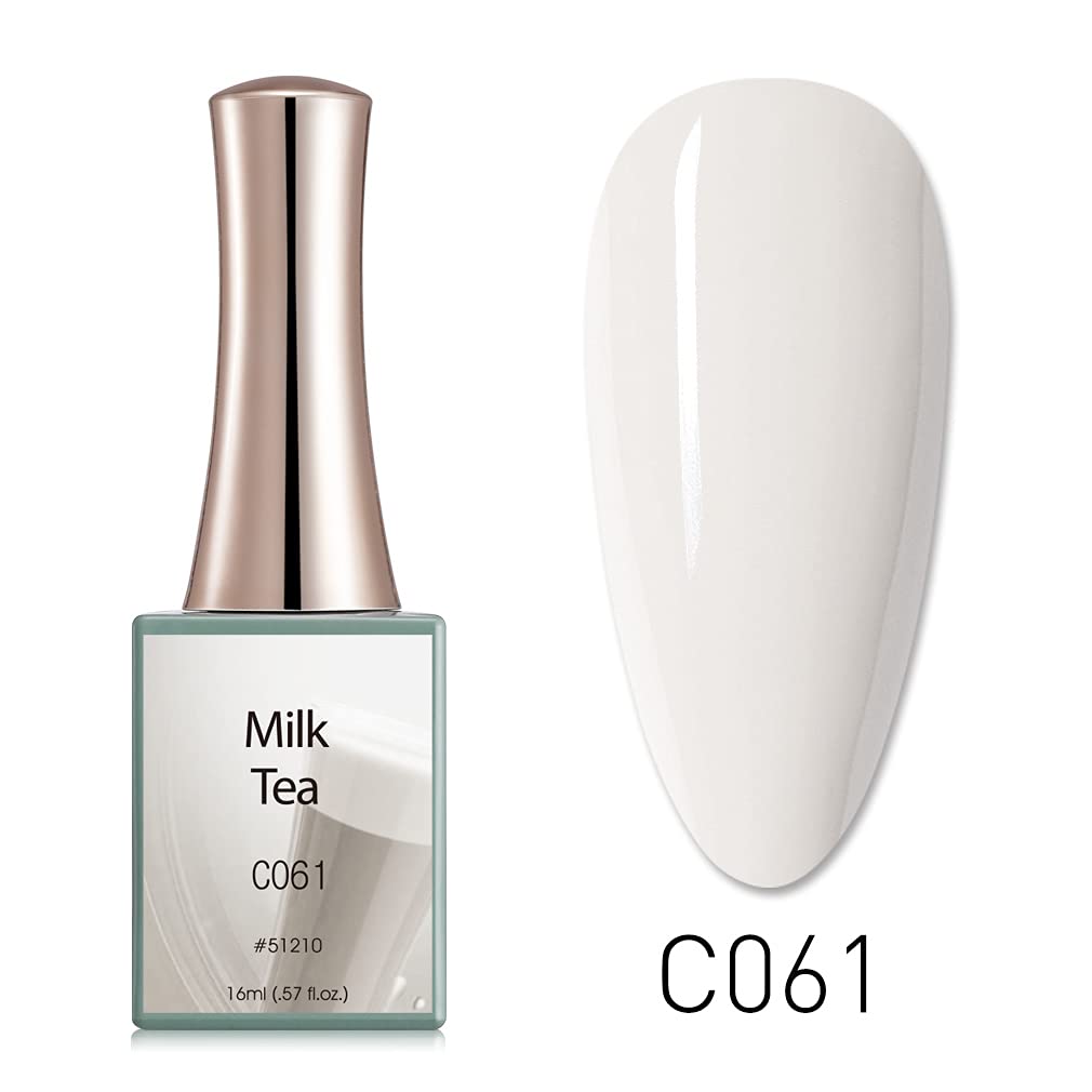 CANNI 16ml Gel Nail Polish - Large Bottle Milk Tea Series, Shining Soak Off UV Gel Varnish, Requires UV Light to Cure (C061) - Perfect for Salon, Home Manicure & Nail Art Designs