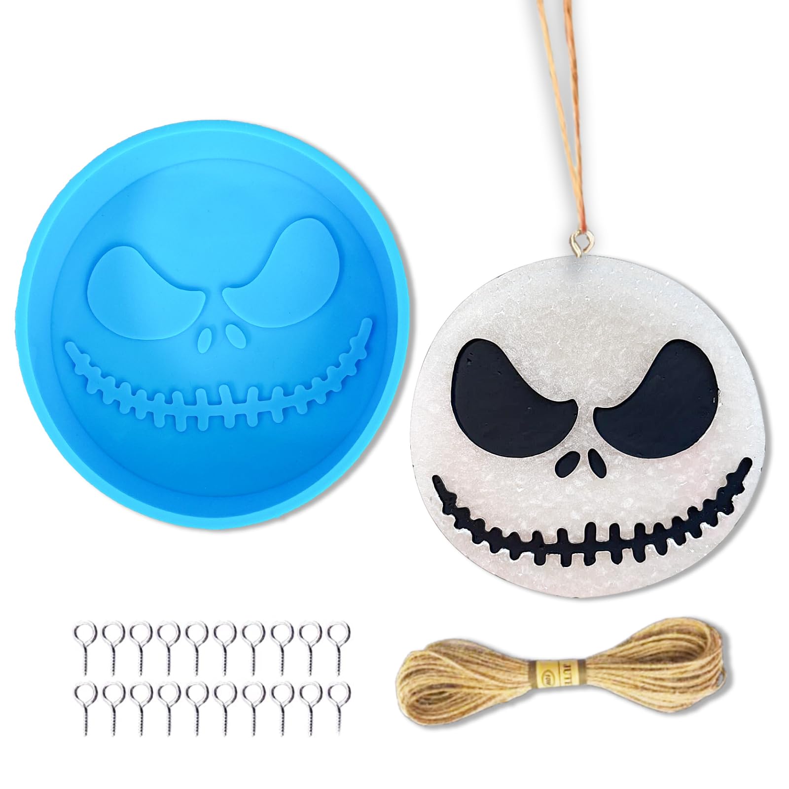 Halloween Nightmare Car Freshie Silicone Mold - DIY Car Air Freshener Supplies Kit for Clay, Candle & Soap Making - Perfect for Car & Home Decoration (Spooky Halloween Decor & Gift Idea)