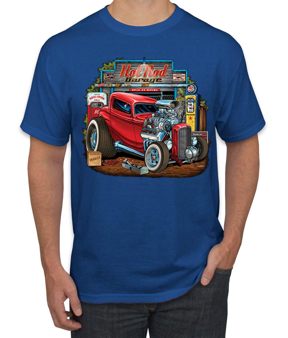 Vintage Hot Rod Old Garage Cars and Trucks Men's Graphic T-Shirt - Cool Retro Automotive Tee for Car Enthusiasts & Mechanics - Perfect for Car Shows, Garage Hangouts and Casual Wear