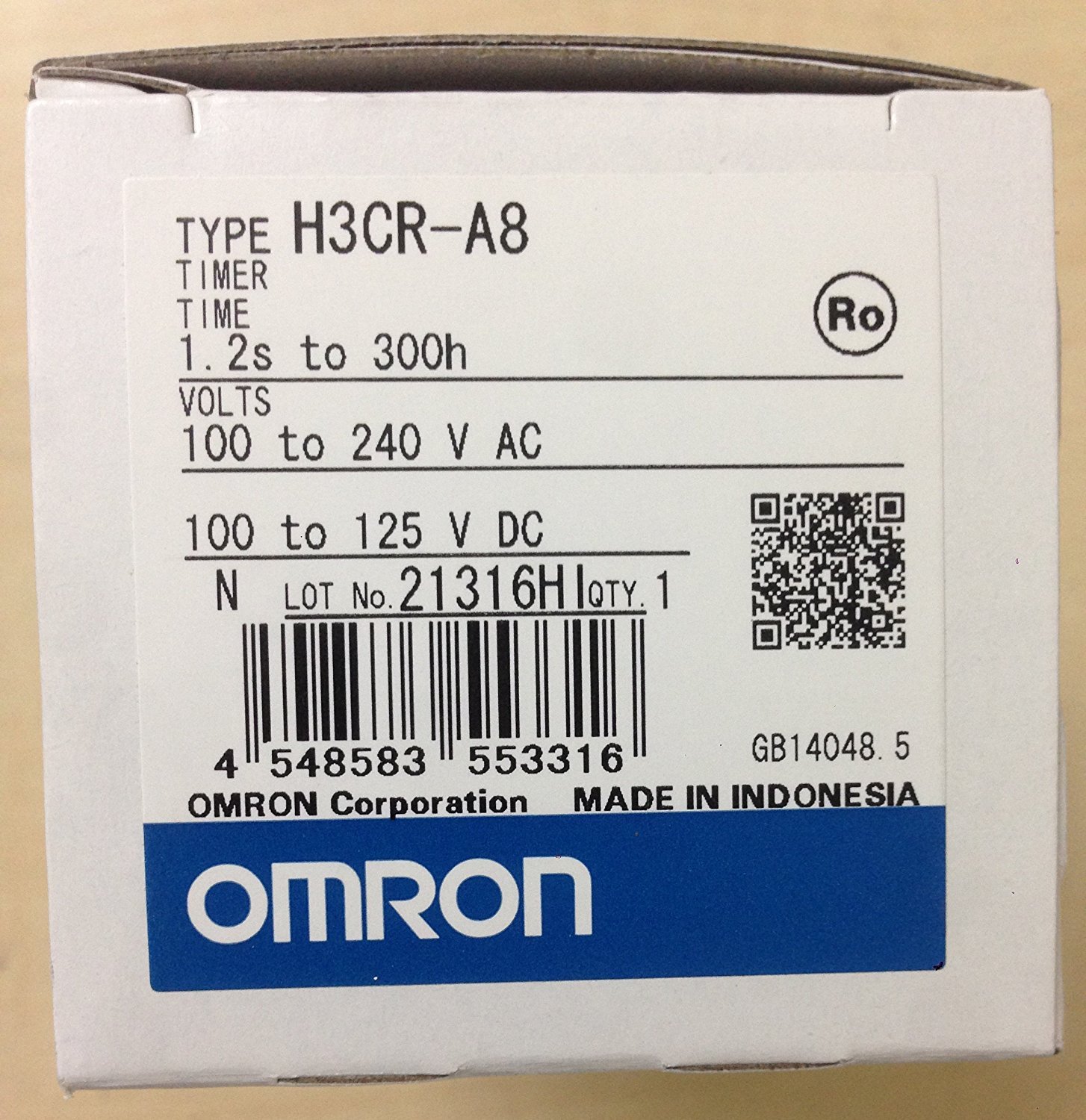 OMRON H3CR-A8 Timer Relay AC100-240V/DC100-125V - Industrial Automation, HVAC & Control Panel Applications