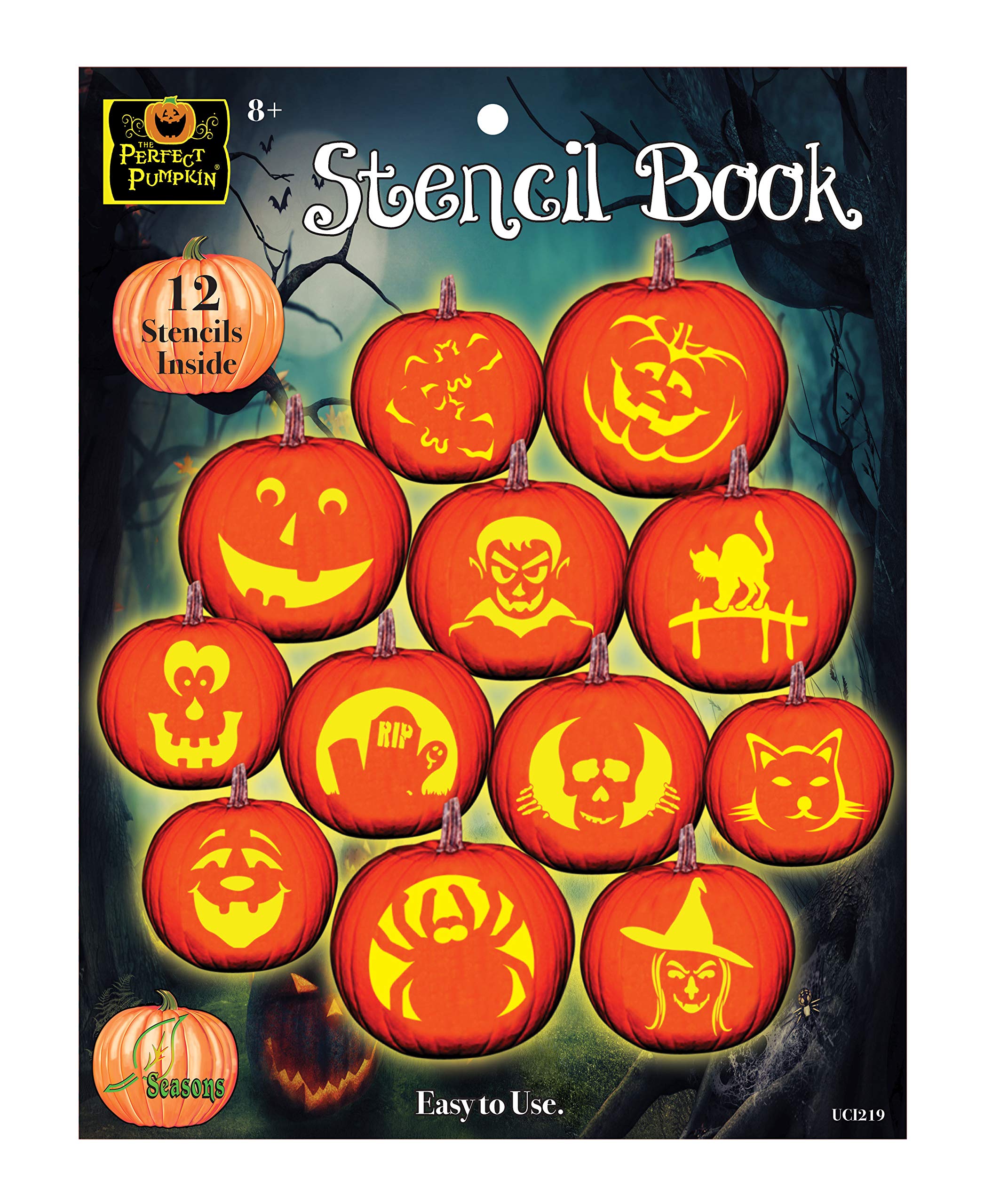 Halloween Pumpkin Carving Stencils Book - 50+ Unique Designs for Jack-O'-Lanterns, Home Decor & Party Activities | Perfect for DIY Crafts, Fall Decorations & Family Fun