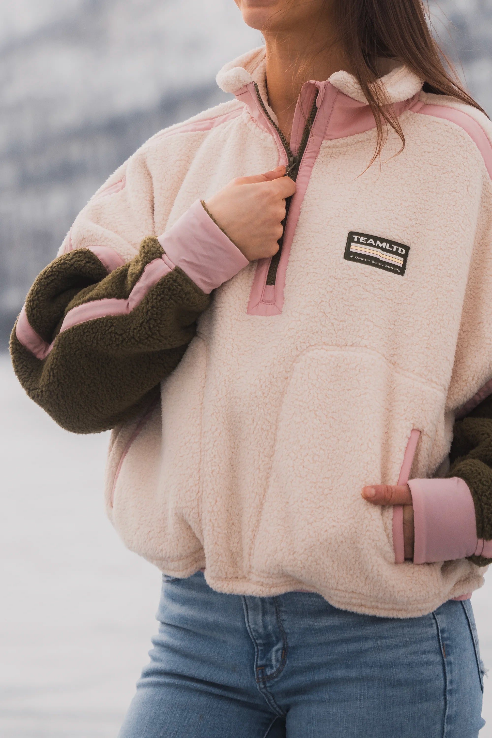 Sherpa 1/4 Zip Fleece Pullover - Soft Cream Winter Jacket for Men & Women | Cozy Outdoor Hiking & Casual Wear
