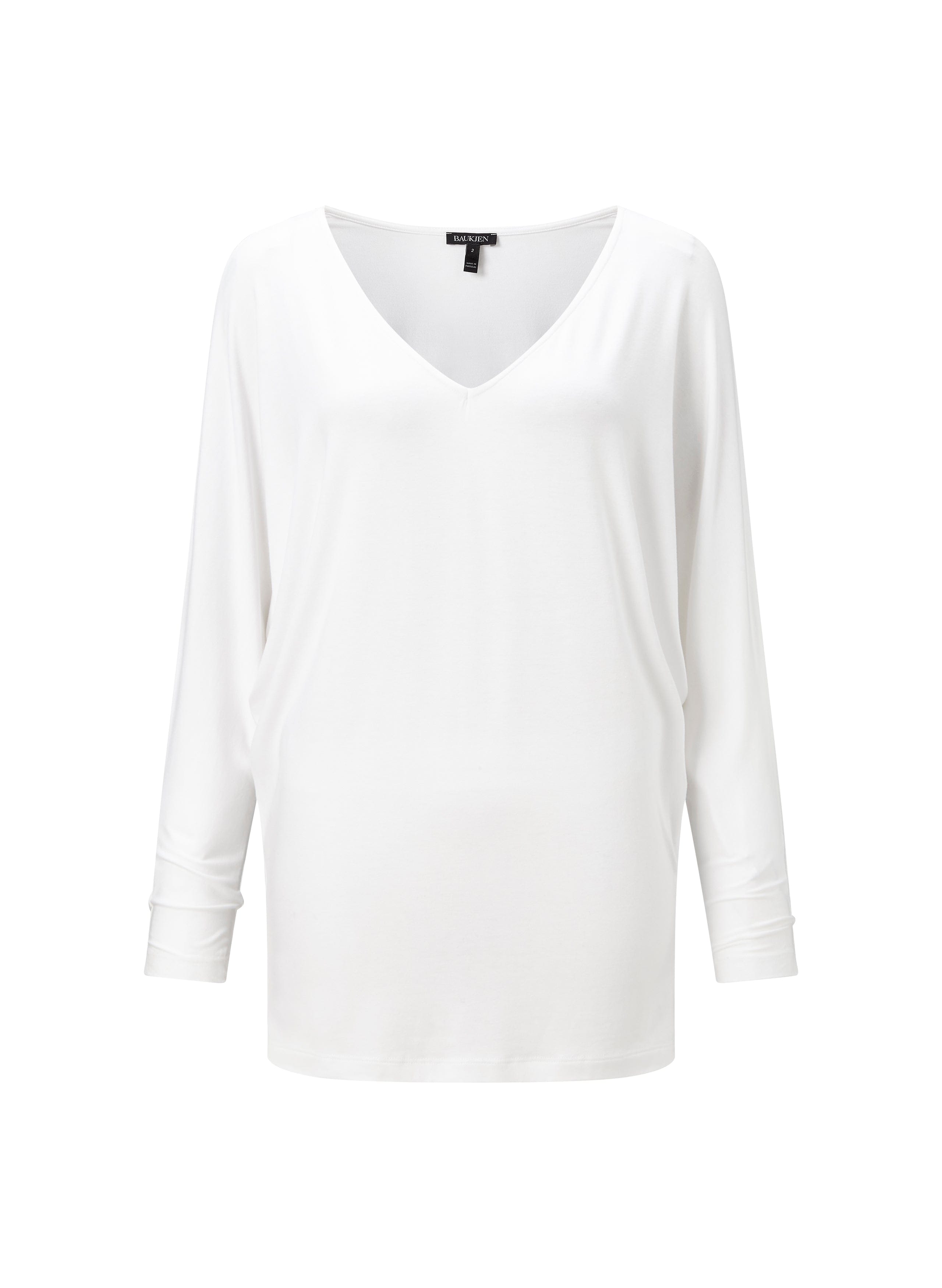 Ella LENZING™ ECOVERO™ Relaxed V Neck Women's T-Shirt - Soft Breathable Eco-Friendly Fabric - Pure White - Perfect for Casual Wear, Office & Everyday Outfits