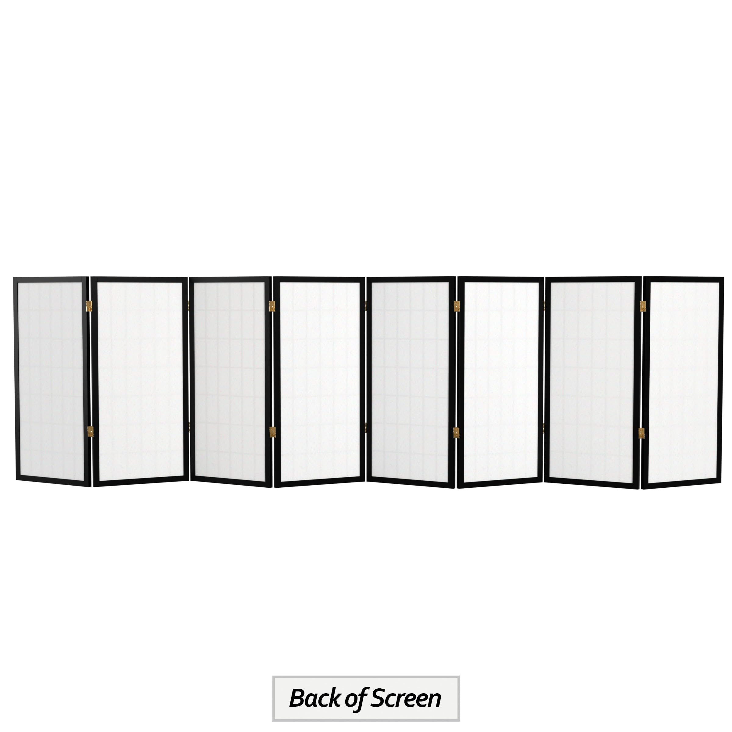 3 ft. Black Shoji Screen Room Divider - 8 Panel Folding Privacy Partition for Home, Office, or Meditation Space