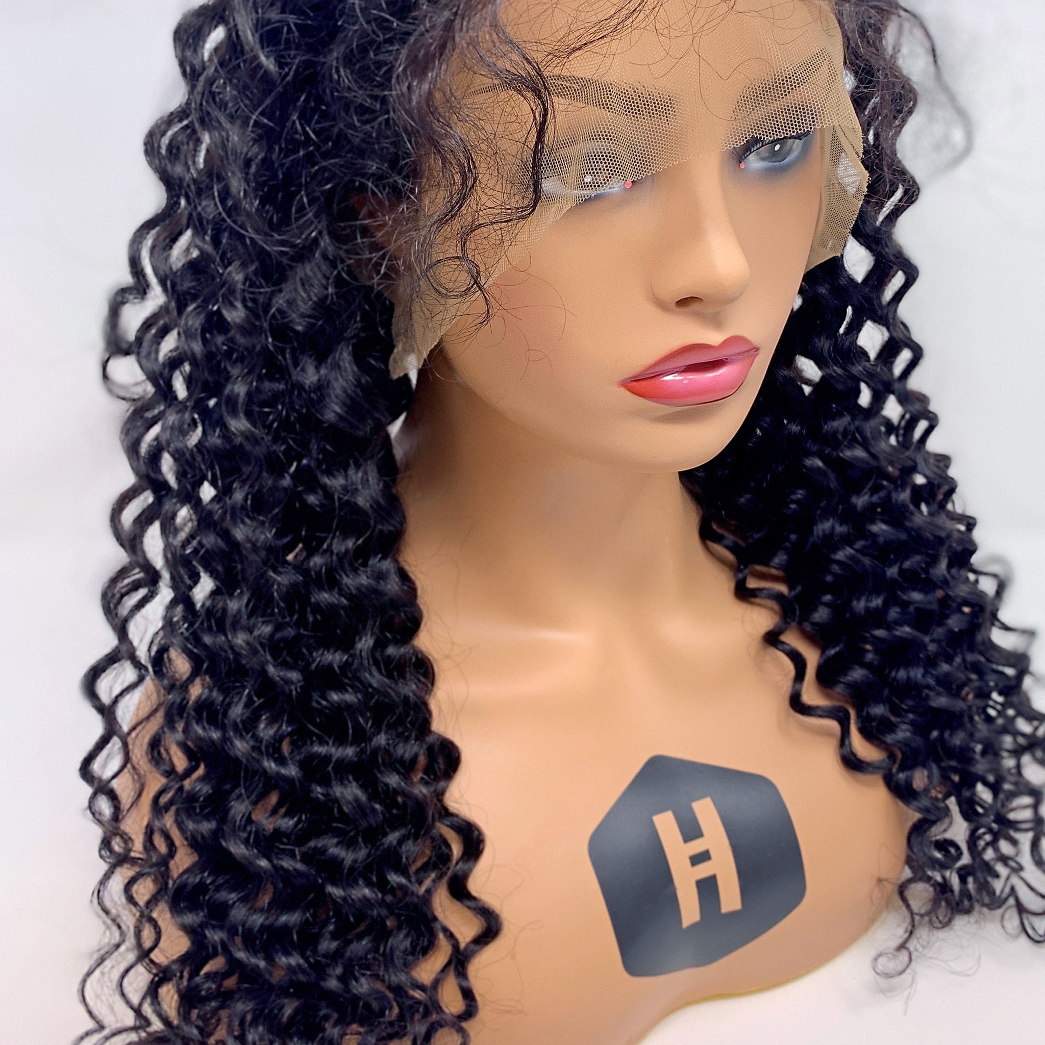 13x6 HD Virgin Deep Wave Frontal Wig - 100% Human Hair Lace Front Wig for Black Women, Glueless & Pre-Plucked with Natural Hairline | Perfect for Daily Wear, Parties & Special Occasions