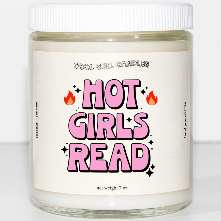 Hot Girls Read Scented Candle - Romantic Soy Wax Candle for Book Lovers, Perfect Gift for Readers & Book Club Meetings - Creates Cozy Reading Atmosphere