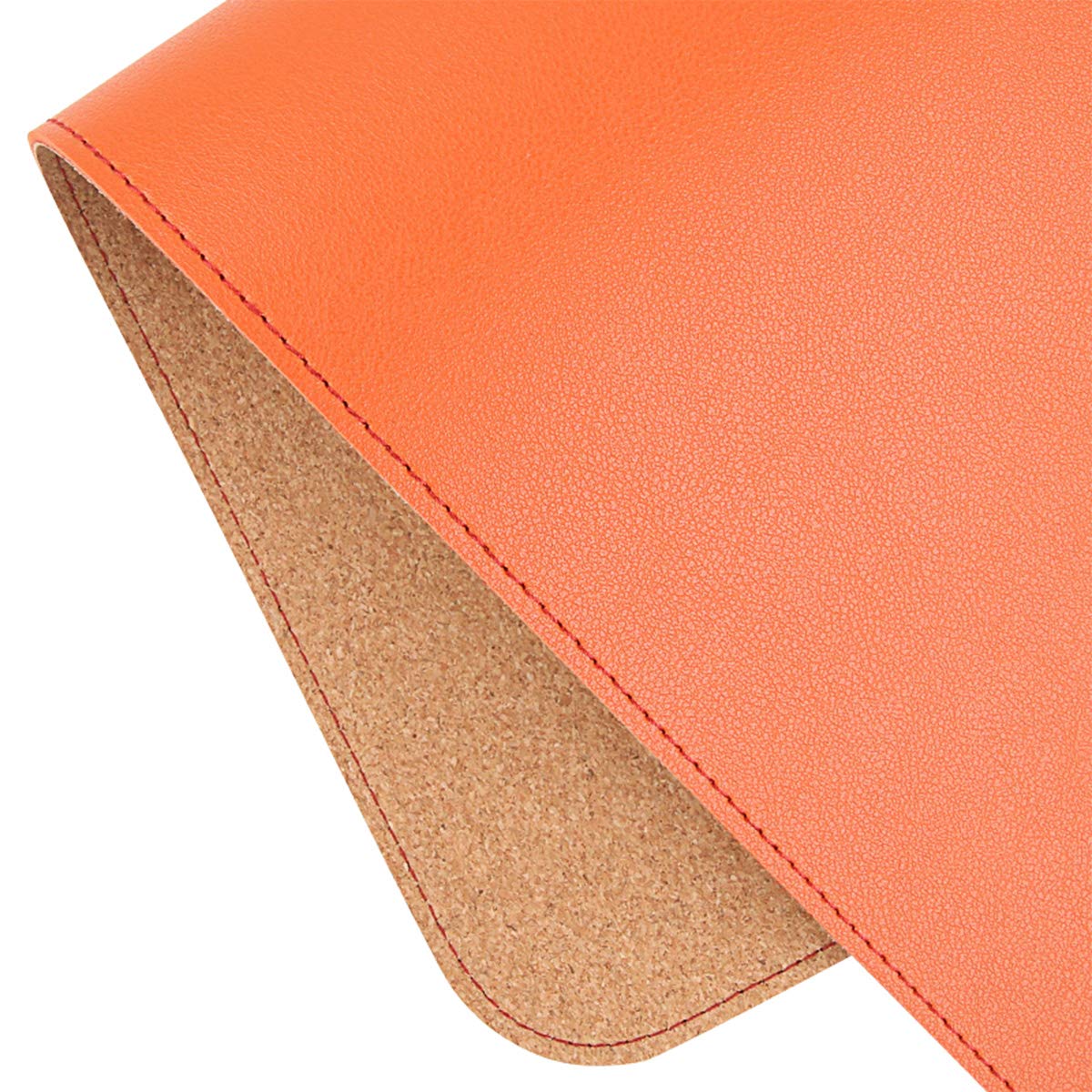 Eco-Friendly Cork & Leather Desk Mat - Waterproof Office Pad for Work & Gaming (Orange, 24x12Inch)