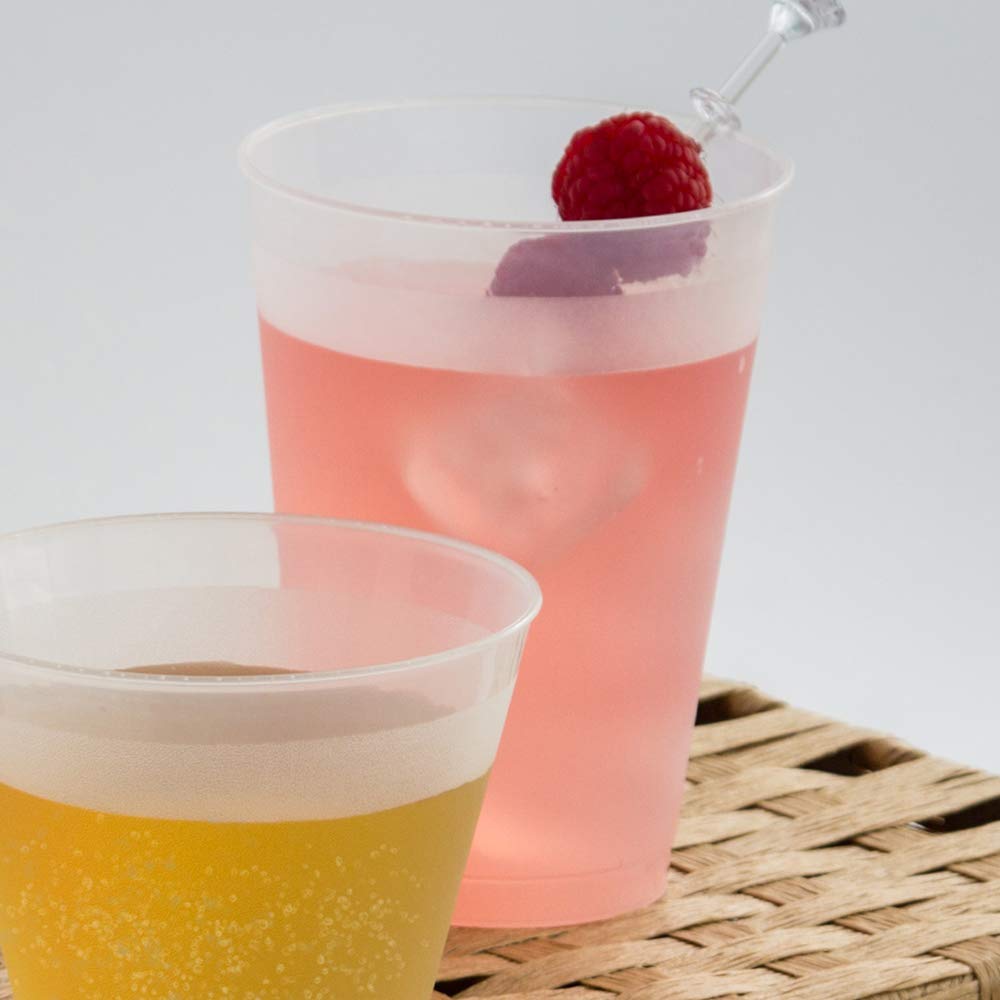 Frost-Flex Plastic Drinking Cups 14oz (500 Pack) - Durable & Shatterproof Party Cups for Cold Beverages, Picnics, BBQs, and Outdoor Events
