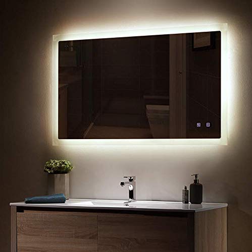ExBrite JS-4024R-B4-X-E LED Backlit Vanity Mirror with Adjustable Brightness - Perfect for Makeup, Grooming & Home Decor