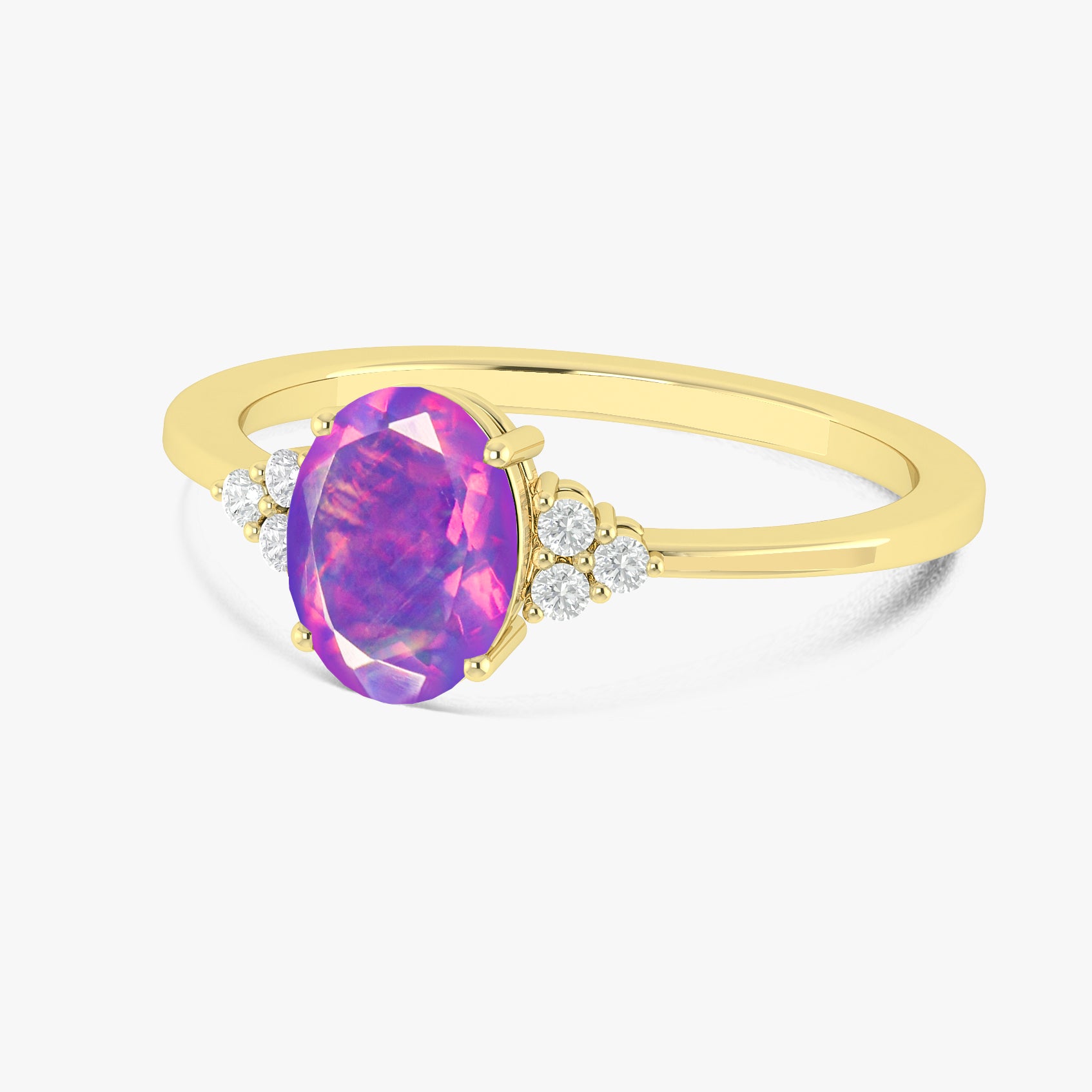 Natural Opal Gemstone Dainty Ring - Elegant Sterling Silver Jewelry for Women | Perfect for Everyday Wear, Gift Giving & Special Occasions
