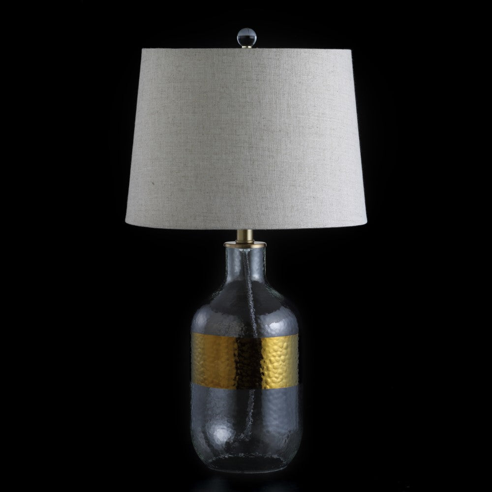 Stevens 25.5 Inch Modern Glass LED Table Lamp with Touch Control - Perfect for Bedroom Nightstand, Living Room End Table, or Office Desk Lighting