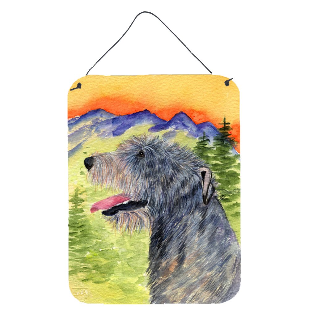 Caroline's Treasures Irish Wolfhound Metal Wall Art Sign - 12x16 Inch Aluminum Door Hanging Print for Kitchen, Bar, Bathroom Decor - Vintage Style Home & Front Door Plaque in Multicolor - Perfect for Pet Lovers & Irish-Themed Room Decor