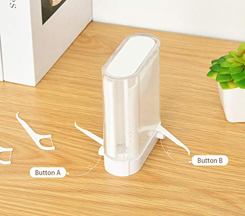 Automatic Pop-Up Floss Pick Dispenser - 140 Count Dental Floss Picks Holder with Refill Box & Travel Case | Hygienic Tooth Cleaner for Bathroom Organization & On-The-Go Oral Care
