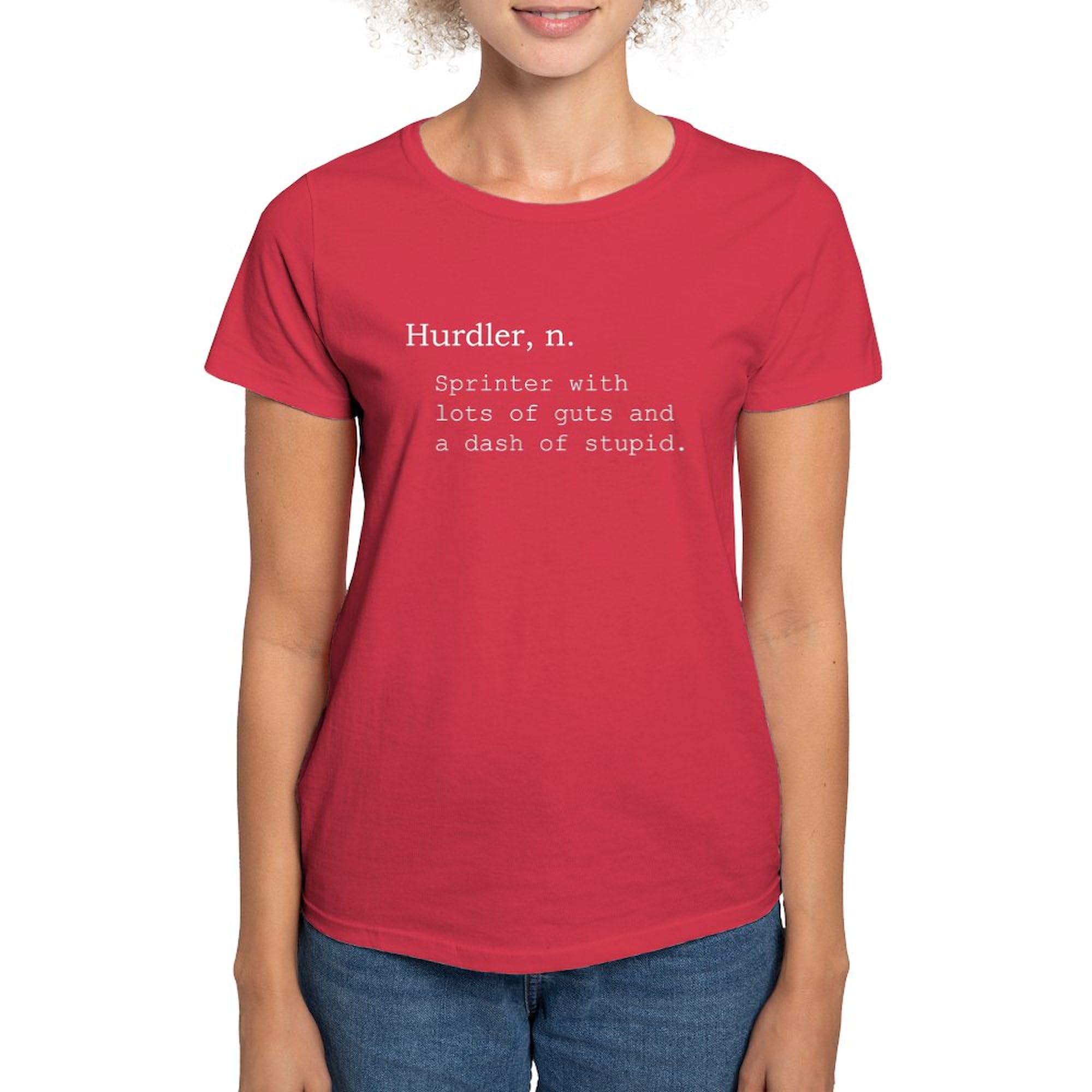 Hurdler Women's Dark Cotton T-Shirt - Comfortable & Stylish Casual Tee for Running, Workouts & Everyday Wear