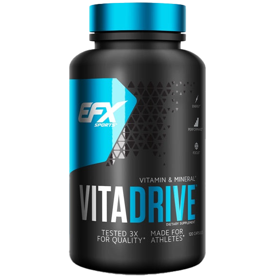 EFX Sports Vita Drive Multivitamin Supplement - 120 Capsules for Energy, Immunity & Recovery | Perfect for Athletes & Active Lifestyles