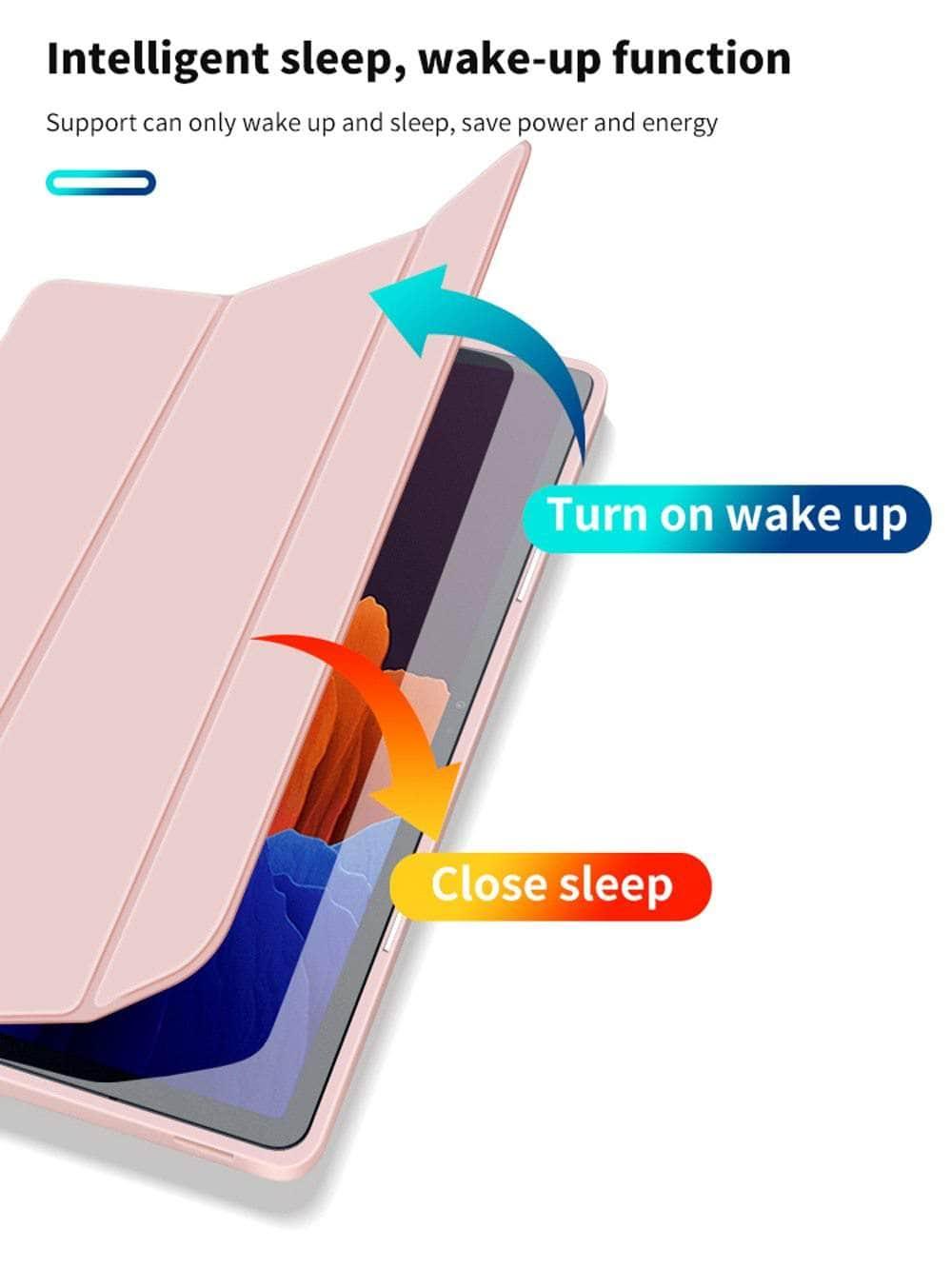 Premium Auto Sleep Smart Case for Samsung Galaxy Tab S7/S7+ (T870/T875/T970/T975) with Pencil Holder - Perfect for Work, Study & Entertainment
