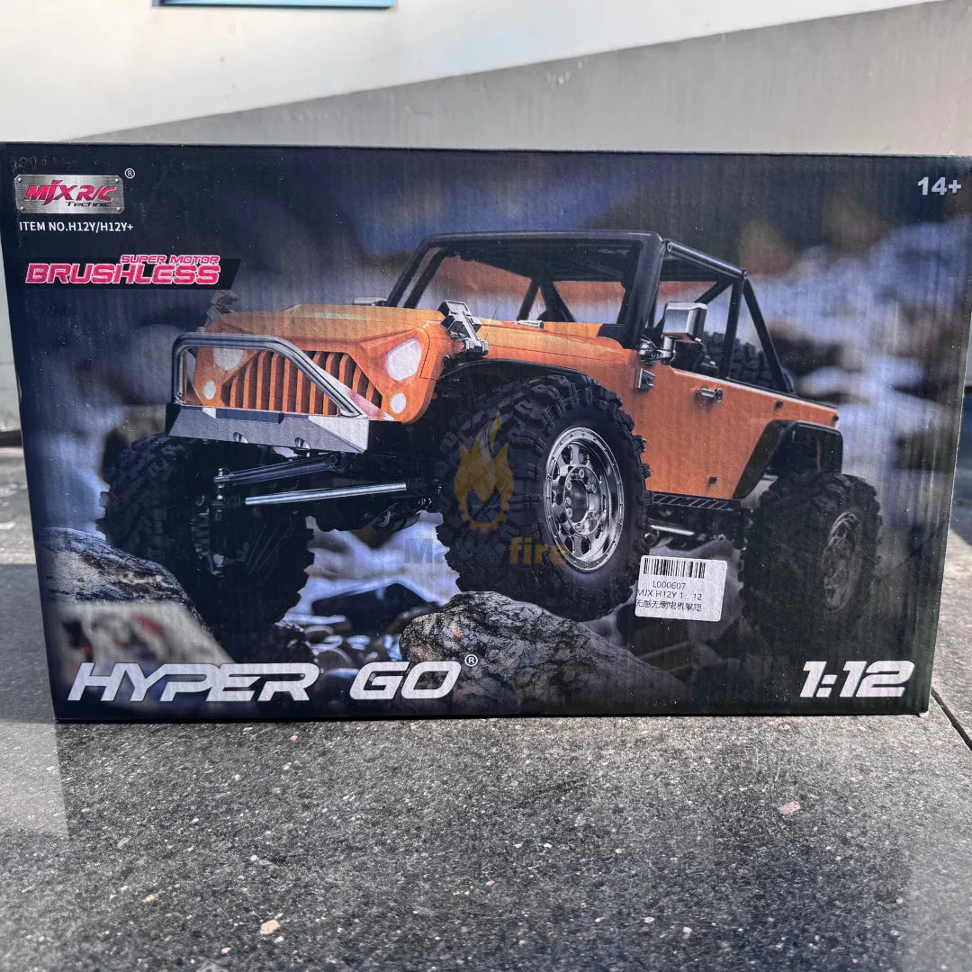 MJX Hyper Go H12Y+ 1/12 Scale High Speed RC Car - 3650 Brushless Motor, Durable Aluminum Shell, 4WD Off-Road Remote Control Truck (Yellow) - Perfect for Backyard Racing, Off-Road Adventures & RC Hobbyists