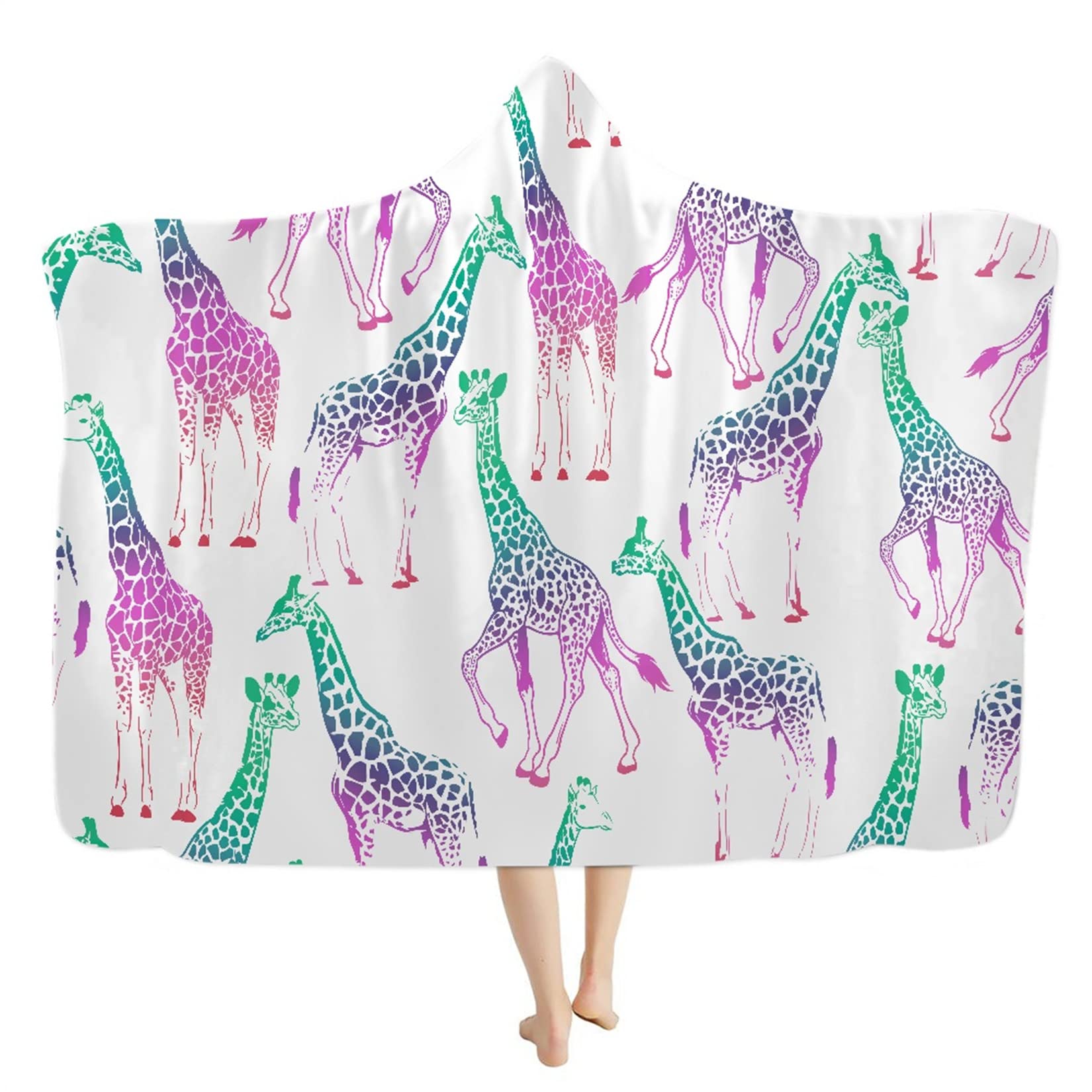 YSTARDREAM Hooded Wearable Blanket - Soft Plush Fleece Throw for Men & Women - Cozy for Bed, Couch & Outdoor Camping