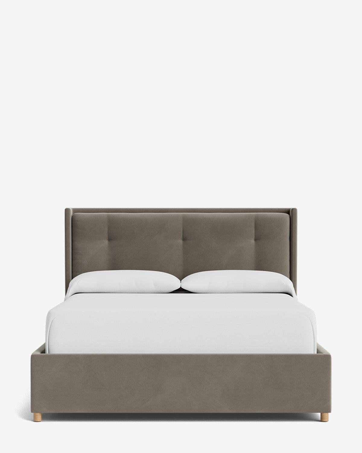 Low Profile Ria Bed Frame with Minimalist Headboard - Perfect for Small Spaces, Modern Bedrooms & Studio Apartments