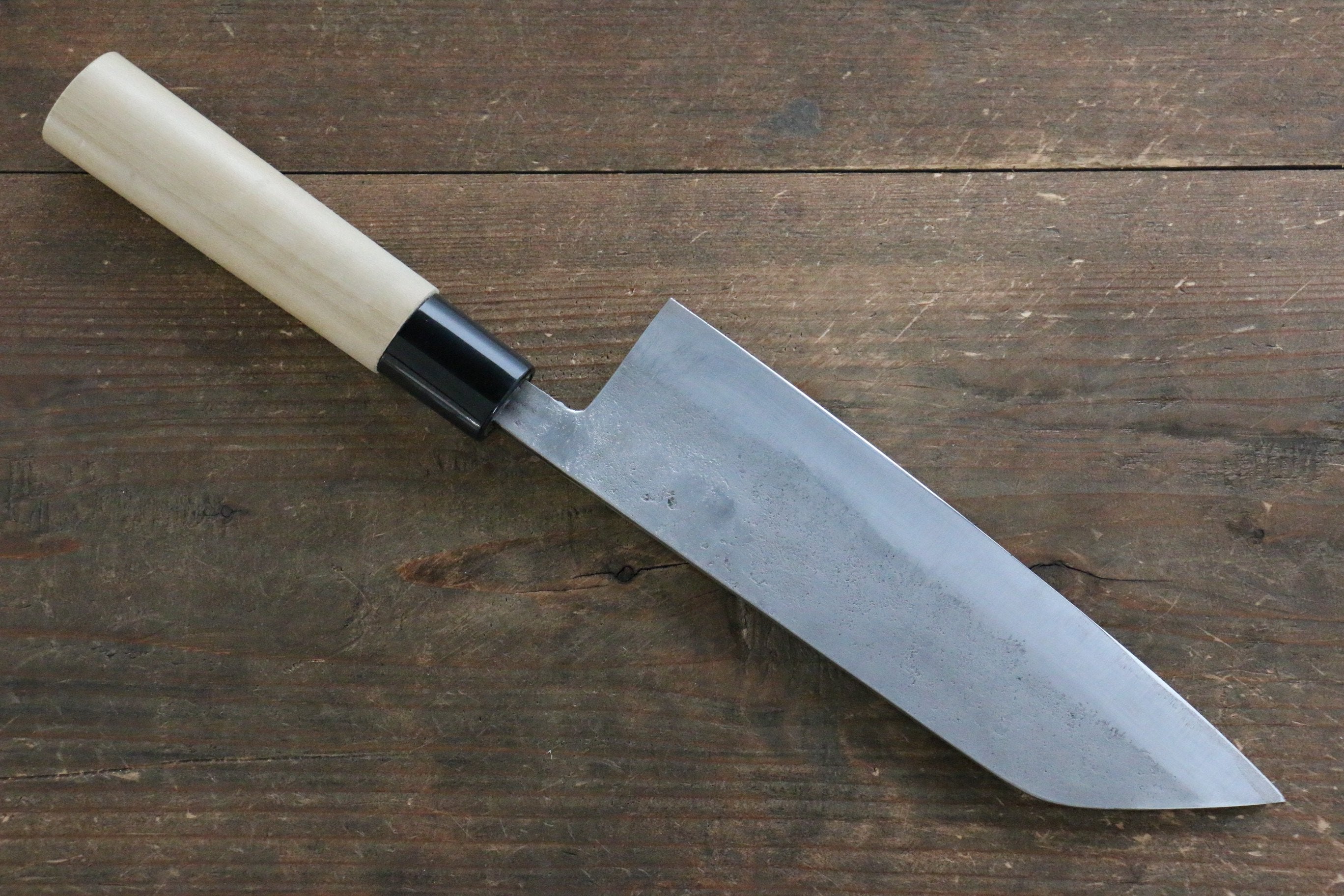 Premium Fujiwara Teruyasu White Steel No.1 Nashiji Santoku Knife 180mm - Magnolia Wood Handle - Japanese Chef Knife for Slicing, Dicing & Chopping - Perfect for Home Cooks & Professional Kitchens