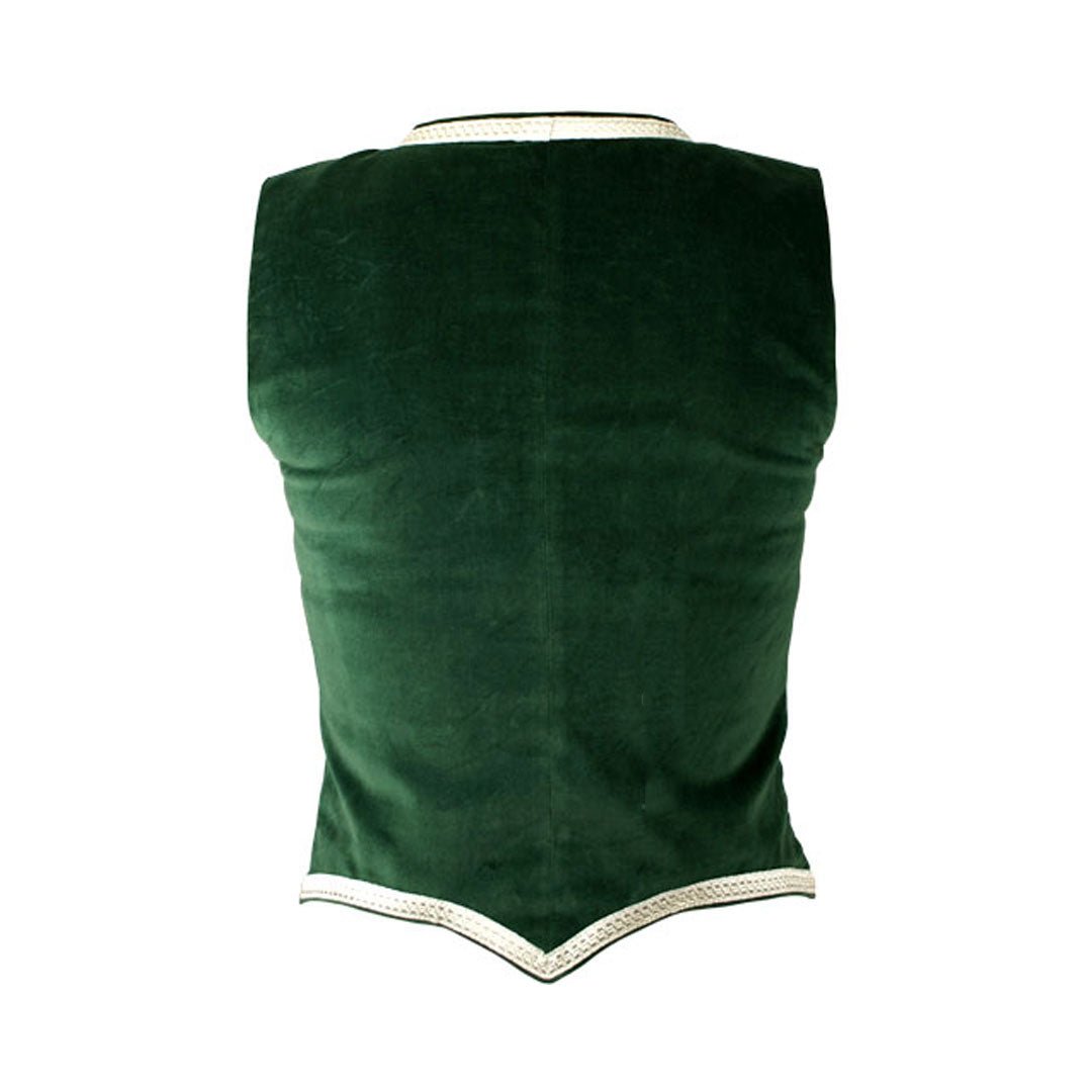 Highland Dance Vest for Women - Green Velvet Traditional Scottish Costume - Perfect for Celtic Performances & Cultural Events