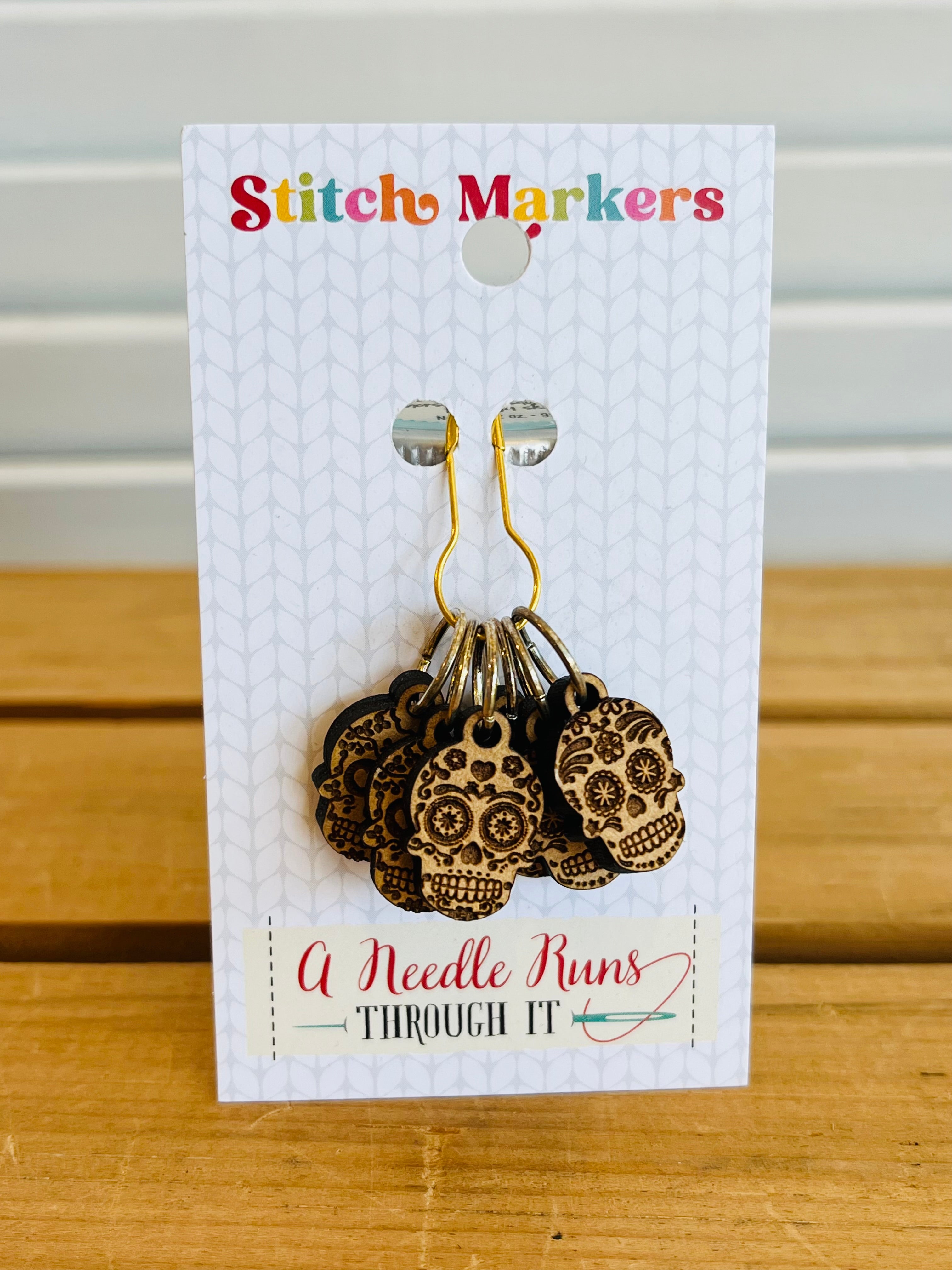 High-Quality Stitch Markers for Knitting & Crocheting - Perfect for Counting Rows & Stitches - A Needle Runs Through It