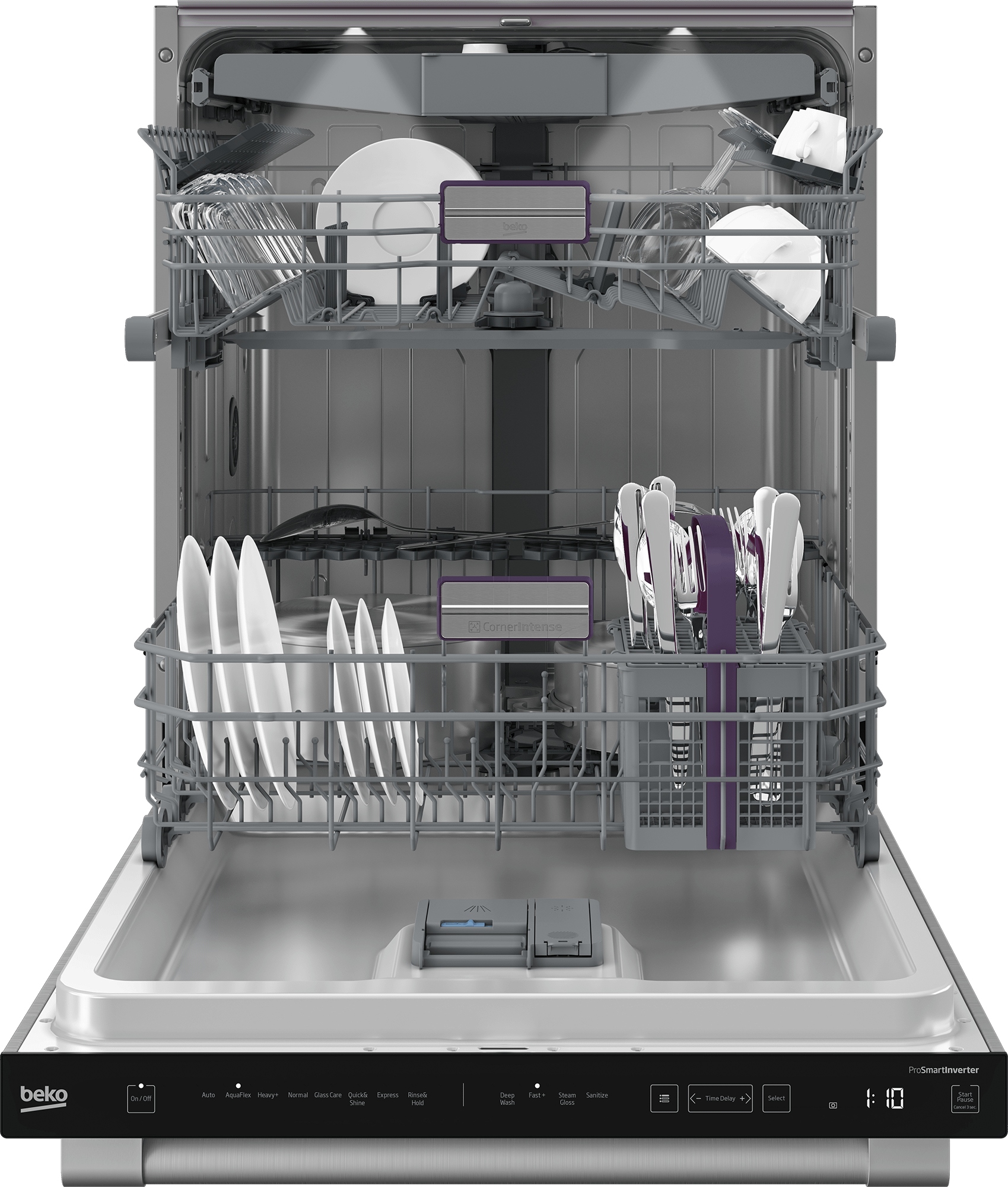 Beko DDT38532XHW 16 Place Settings Tall Tub Dishwasher - 45.0 dBA Ultra Quiet, Energy Efficient for Large Families | Perfect for Open Kitchen & Entertaining Guests