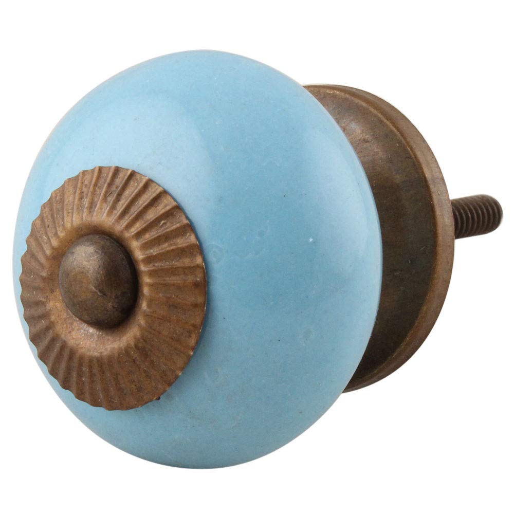 20 Pack Blue Ceramic Drawer Knobs - Premium Cabinet Hardware for Kitchen, Dresser & Kids Furniture - Decorative Solid Pulls for Doors & Cabinets - Perfect for Home Renovation & DIY Projects