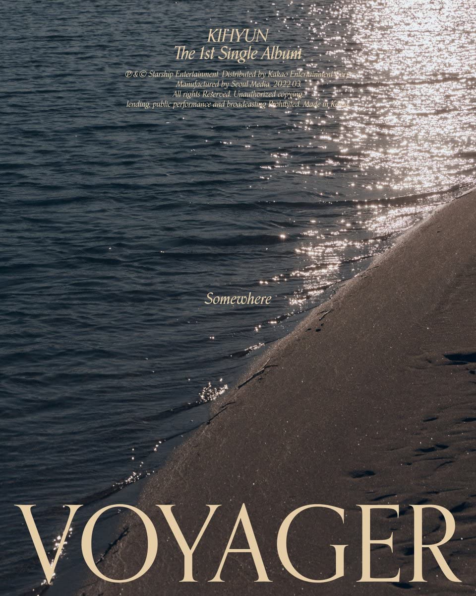 Monsta X Kihyun VOYAGER 1st Single Album - The 1st Journey Version CD + 96p Photo Book + Photocard + Sticker + Bookmark (Sealed with Tracking) | Kpop Merchandise for Fans, Collectors & Gift Giving