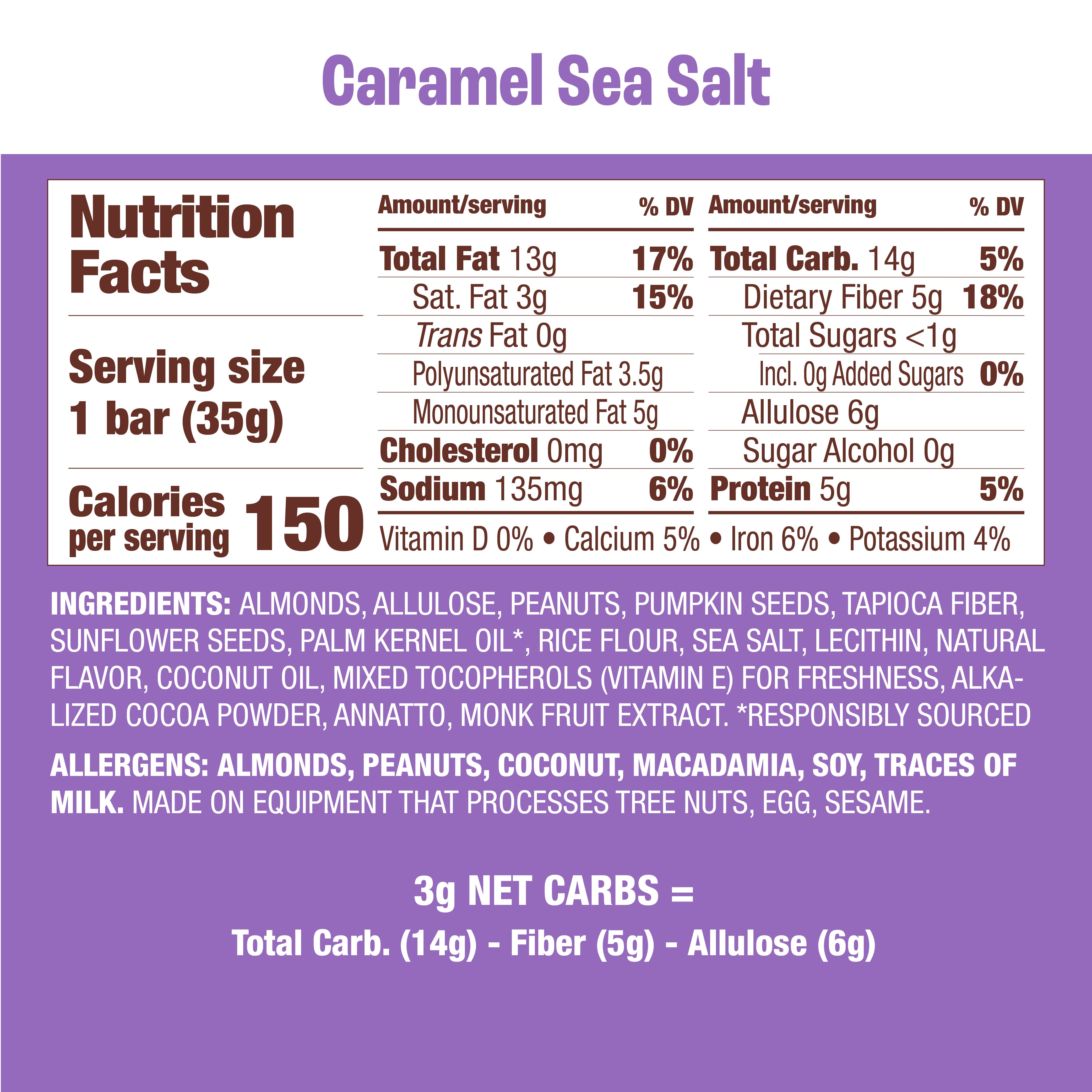 Organic Caramel Sea Salt Nut & Seed Bars - Gluten Free Snack (12 Pack) - Perfect for Hiking, Travel & Healthy On-the-Go Energy