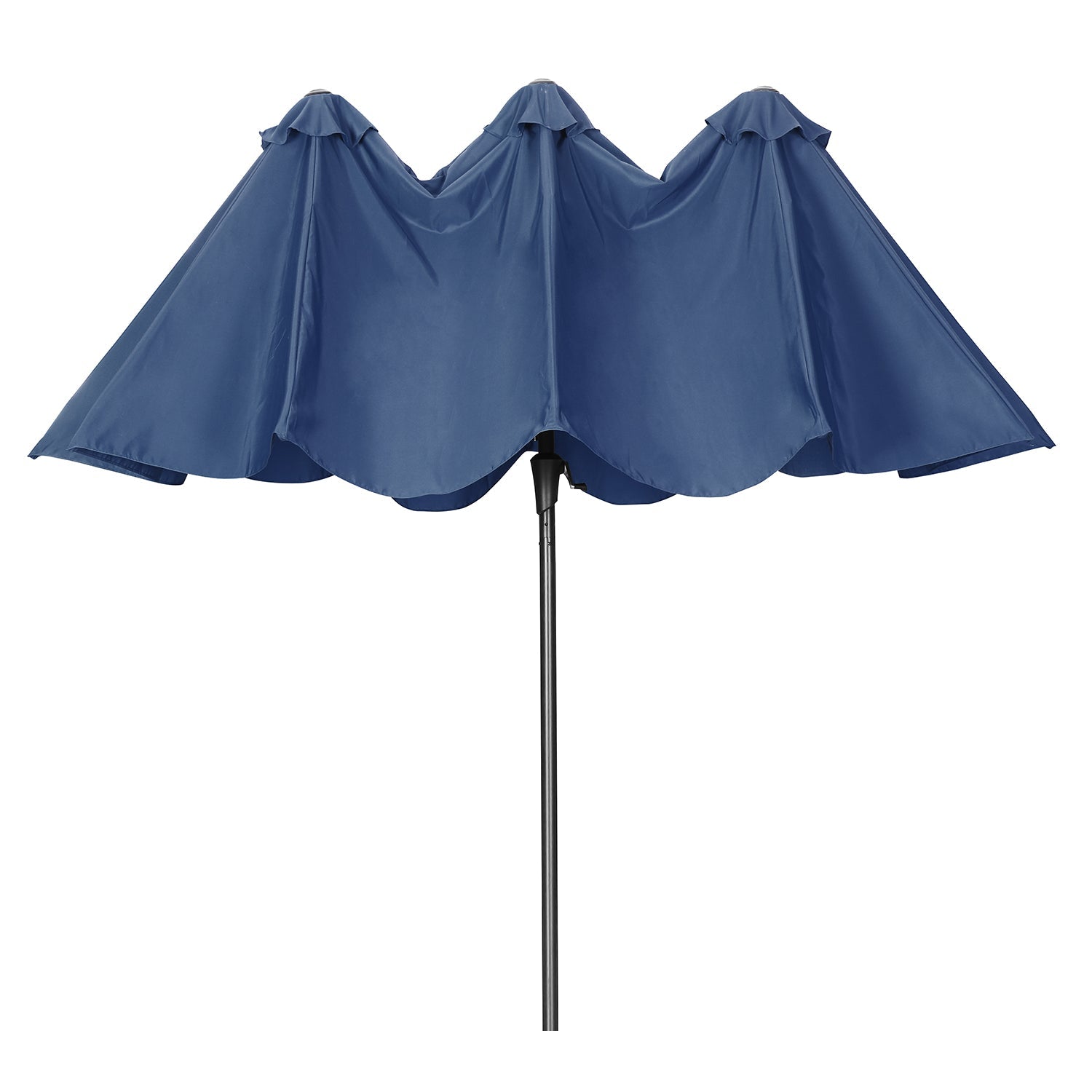 15Ft Double Sided Outdoor Patio Umbrella with Crank - Heavy Duty Market Umbrella for Poolside, Restaurant, Beach & Backyard (Base Not Included)