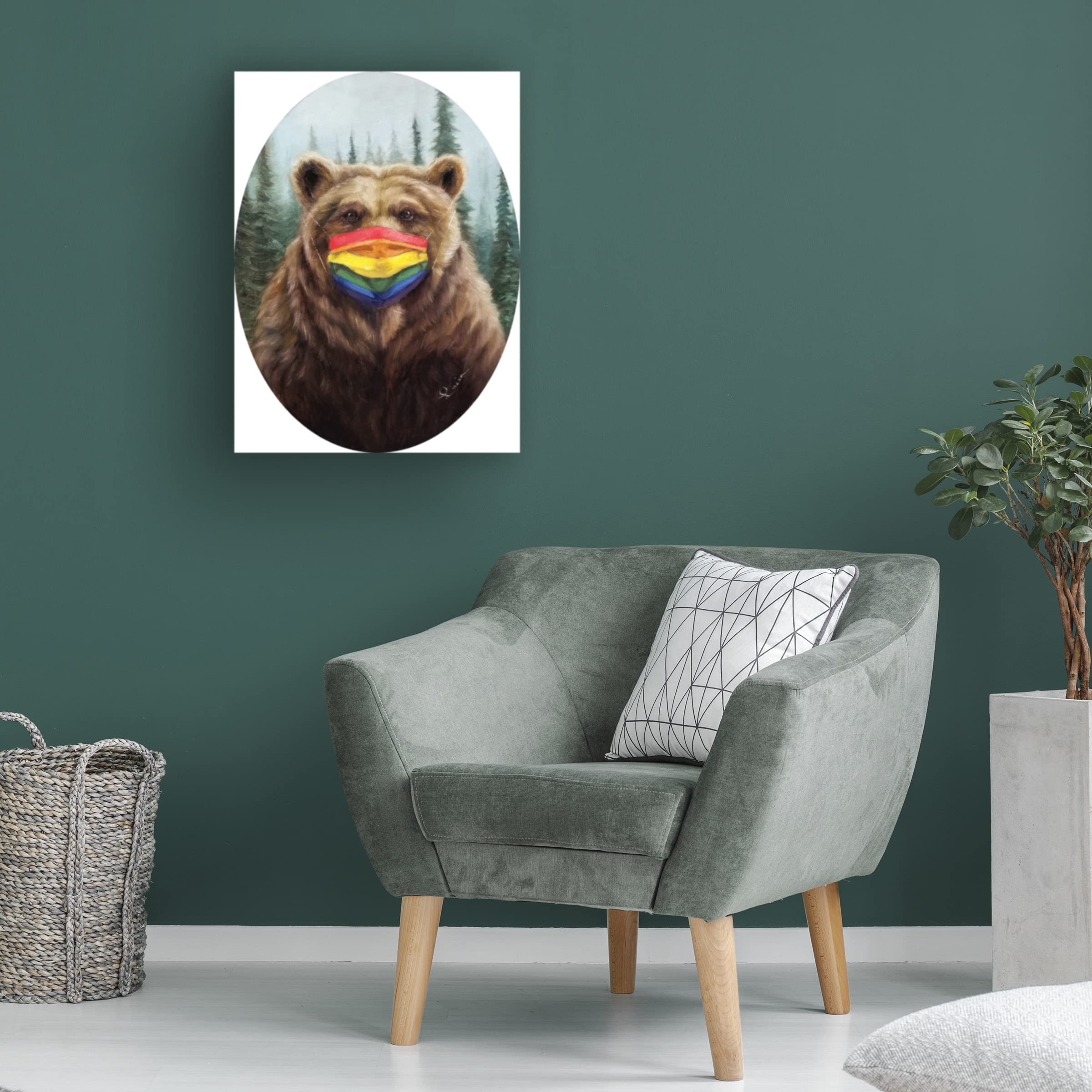 Bear Pride Canvas Art Print by Lucia Heffernan - Wildlife Animal Wall Decor for Living Room, Bedroom & Office - Trademark Fine Art Collection