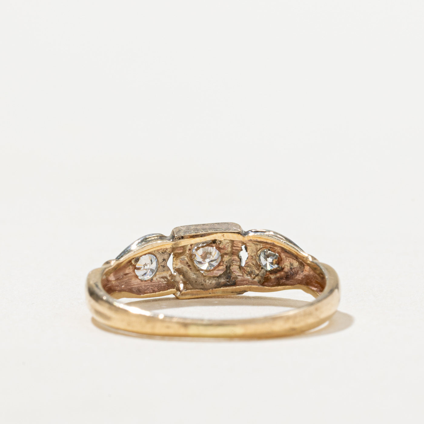Two Tone Gold Diamond Heart Ring - 0.14ctw Genuine Diamond Jewelry - Size 3.25 - Perfect for Valentine's Day Gift, Anniversary Present & Romantic Occasions