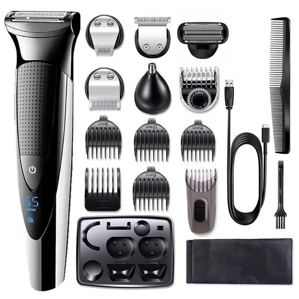 Professional Men's Hair Clippers & Electric Shaver - Rechargeable Wet/Dry Beard Trimmer & Body Groomer for Smooth Shaving at Home or Travel | Perfect for Facial, Body & Head Hair Grooming
