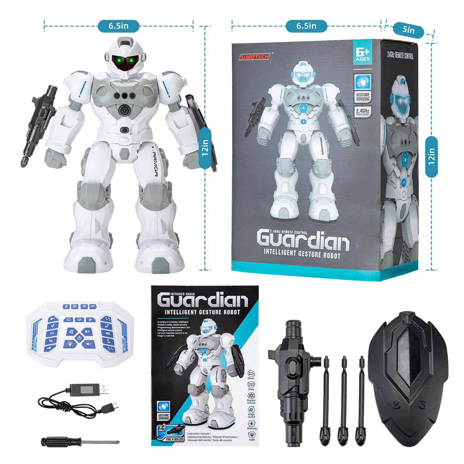 Smart Programmable Robot Toy for Kids - 2.4GHz WiFi RC Robot with Gesture Control | STEM Learning Toy for Boys & Girls | Perfect Birthday Gift & Interactive Play Companion