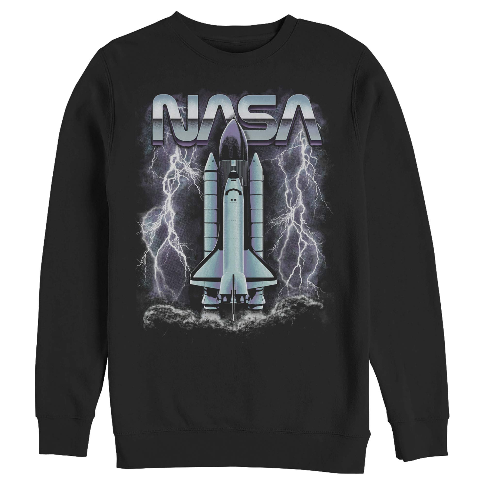 NASA Logo Men's Lightning Launch Graphic Sweatshirt - Comfortable Pullover Hoodie for Casual Wear, Street Style & Space Enthusiasts