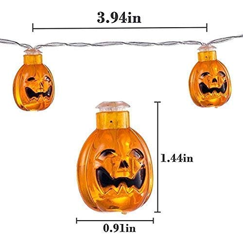 Halloween LED String Lights - 30 Orange Pumpkin Lights, 20ft for Outdoor Patio & Garden Parties (8 Modes, IP65)