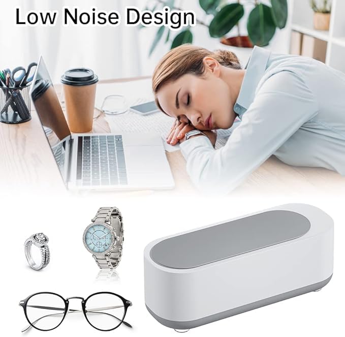 Kresal Ultrasonic Jewelry Cleaner Machine - 45Khz Low Noise Jewelry & Eyewear Cleaning Device for Rings, Watches, Coins, Retainers & Glasses | Portable Jewelry Cleaner for Home & Travel Use