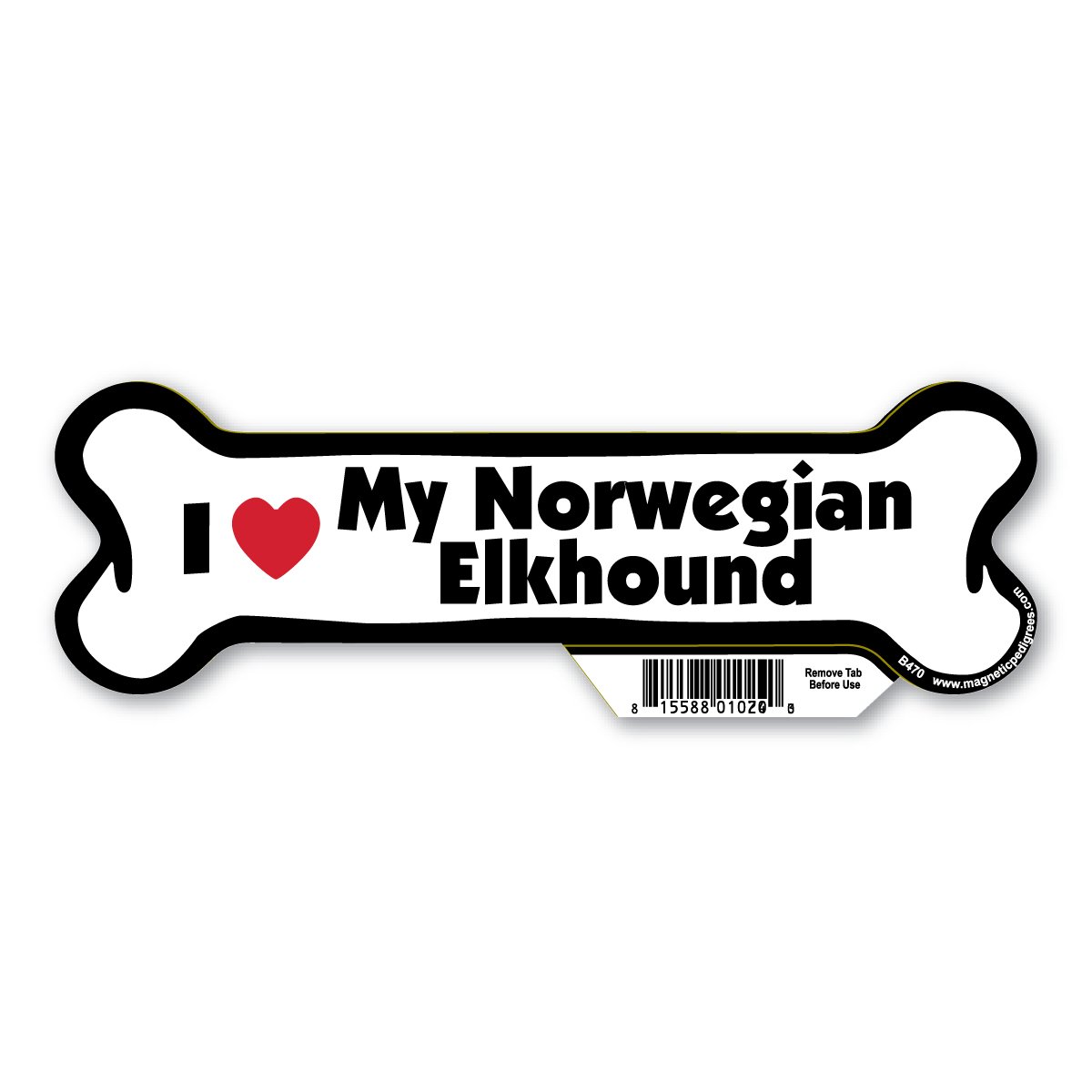 Norwegian Elkhound Dog Bone Magnet - 7
